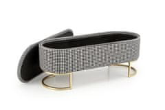 Halmar Tabure HARMONY with storage space, black / white / gold (1p=1szt)