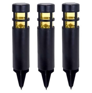 ProGarden Vrtna solarna lampa KO-DX9300830 with recess set of 3 pieces black