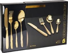 EXCELLENT Set pribora za jelo KO-CC4100940 set pribora za jelo od nehrđajućeg čelika, 24 komada, GOLD