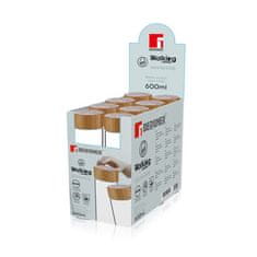 Bergner Boca BG-20136-MM Portable glass bottle with bamboo lid 600 ml