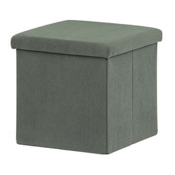 Autronic Tabure Stool with storage space, green corduroy fabric (TAB-471 GRN6)