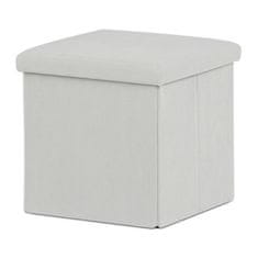 Autronic Tabure Stool with storage, cream corduroy fabric (TAB-471 CRM6)