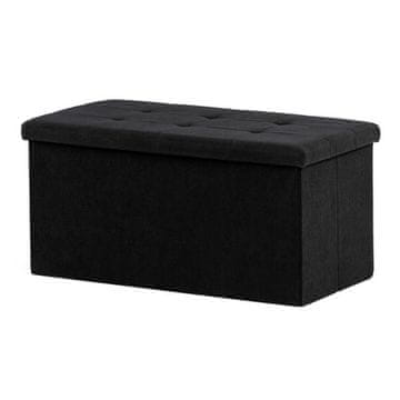 Autronic Tabure Stool with storage space, black corduroy fabric (TAB-472 BK6)
