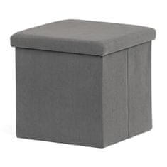 Autronic Tabure Stool with storage space, gray corduroy fabric (TAB-471 GREY6)
