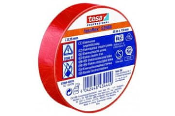 Tesa Električna izolacijska traka Electrical insulating tape PVC 53947, IEC, 20 m x 19 mm, red