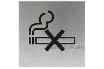 Walteco Znak zabrane pušenja No Smoking Sign, 60 x 60 mm, self-adhesive, stainless steel
