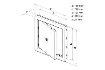 HACO Vrata kade Bathtub door VD, 150 x 300 mm, white 0132