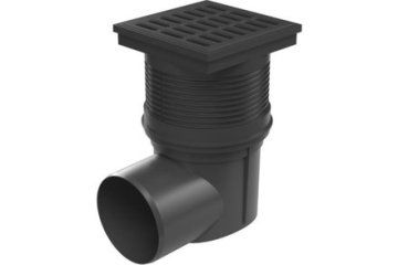 Enpro Odvod kanalizacije Side drain D 110 mm, dry flap, plastic grid, black