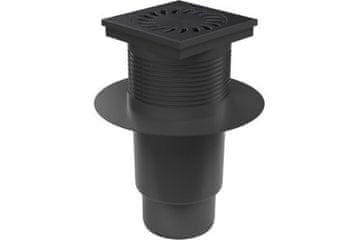 Enpro Odvod kanalizacije Sewer drain bottom D 110 mm, collar, dry flap, cast iron grate, black
