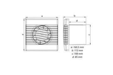 HACO Ventilator Wall fan, 100 mm, humidity sensor 0907