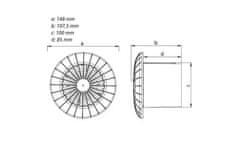 HACO Ventilator Ceiling fan, ball bearings 100 mm, standard version 0932