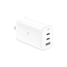 Ksix GaN ultrabrzi zidni punjač 65W, PPS, US+EU+UK priključci, bijeli
