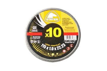 STAYER Rezni disk Metal cutting disc PREMIUM T41, ? 125 x 1 x 22.23 mm, 10 pcs.