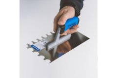 Kubala Lopatica Stainless steel trowel, half-round tooth, 270 x 130 mm, rubber handle M