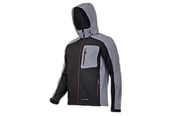 LAHTI PRO Jakna Softshell jacket with hood, black-gray-orange, size M PRO