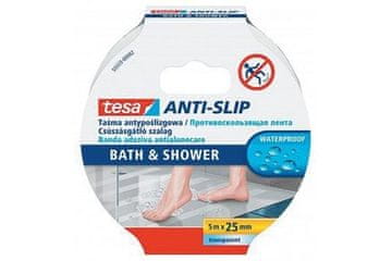 Tesa Protuklizna traka Anti-slip tape self-adhesive 55533, for bathroom, 5 m x 25 mm, transparent