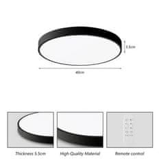 Immax Stropna svjetiljka 07248L LITE SEMPLICI black 40cm 36W 2736lm Tuya WiFi BEACON