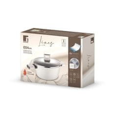 Bergner Lonac s poklopcem s neprianjajućim premazom BG-56092-GY LINES 24 cm