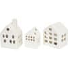 HOMESTYLING Ukras KO-DD1000520 ceramic light-up houses set of 3 pcs