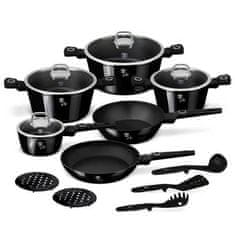 Berlingerhaus Set posuđa BH-8232 s titanovým povrchem 15 ks Black Vantage Collection