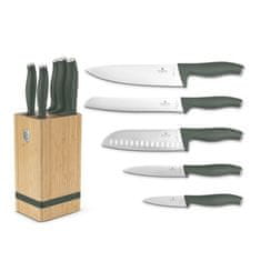 Berlingerhaus Set noževa BH-2751 with stand BAMBOO 6 pcs Matte Green Collection
