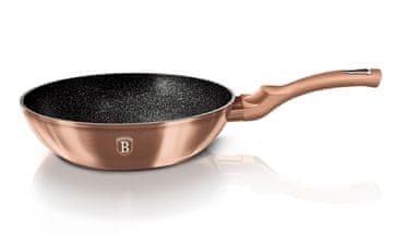 Berlingerhaus Wok tava s mramornom površinom BH-1512 28cm Rosegold Metallic Line
