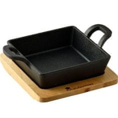 Masterpro Posuda za pečenje od lijevanog željeza BGMP-3805-EM with stand COOK & SHARE 12.6x18.5x3.6 cm black