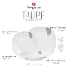 Berlingerhaus Set tanjura za večeru BH-10202 18 pcs Taupe Collection white-gray