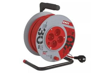 EMOS Produžni kabel na bubnju 108230 Extension cable, 30m / 230V, coil, 4 sockets