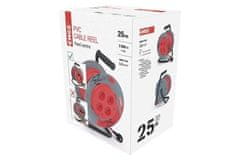 EMOS Produžni kabel na bubnju 108125 Extension cable, 25m / 230V, coil, 4 sockets, fixed center
