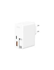 Ksix GaN ultrabrzi zidni punjač 65W, USB-A i ugrađeni uvlačivi USB-C kabel