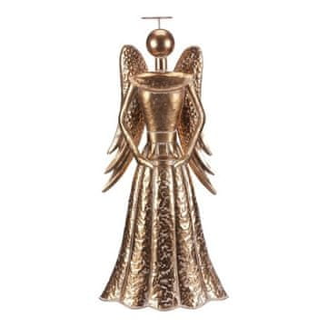 Autronic Ukras Metal Angel - 60 cm, teacup, candle, gold (KOC502-L)