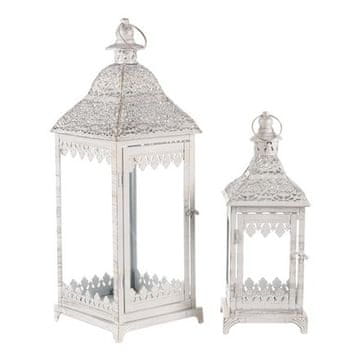 Autronic Fenjer Metal lantern - antique, white-antique, price for a set of 2 pieces (JL326)