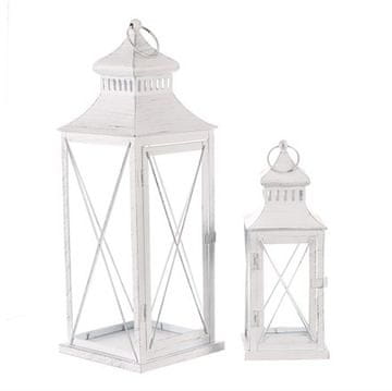 Autronic Fenjer Metal lantern - four-sided, white, price for a set of 2 pieces (LUC319)