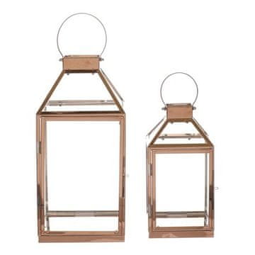 Autronic Fenjer Metal lantern, thin frames - four-sided, gold, price for a set of 2 pieces (LUC312)