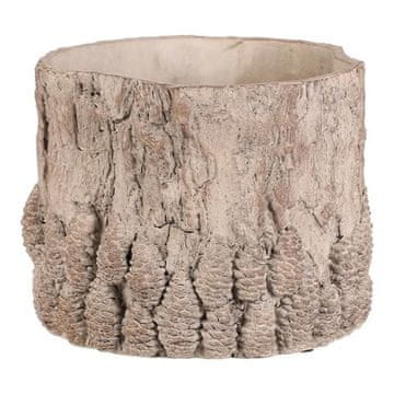 Autronic Pakiranje cvijeća Concrete cover - bark pattern with pine cones, size L, light gray (BMO3630-L)