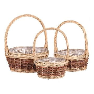 Autronic Pakiranje cvijeća Flower packaging - wicker basket, price for a set of 3 pieces (PRP307)