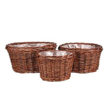 Autronic Pakiranje cvijeća Flower packaging - wicker, round, price for a set of 3 pieces (PRP306)