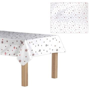 Autronic Stolnjak Tablecloth with Christmas motif, red stars on a white background, 130x160 cm, 100% (UBR061)