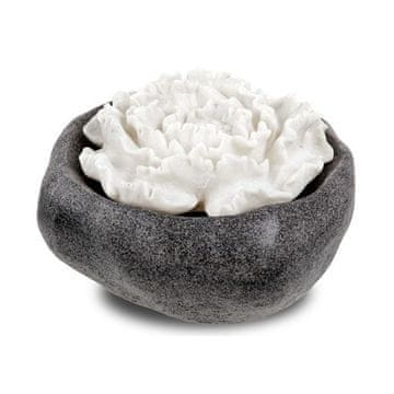 Autronic Fontana Fountain with LED lighting - polyresin, black, stone and white flower decor (ZF5476)