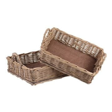 Autronic Pladanj Wicker tray - rectangular shape, gray, price for a set of 2 pieces (PRN2026 GREY)