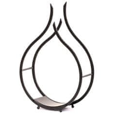 Autronic Drveni stalak Firewood stand - flame shape, metal (UM0995 BK)
