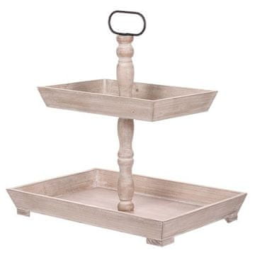 Autronic Sitnica Wooden shelf - two levels, white color (LD-0354)