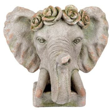 Autronic Pakiranje cvijeća Elephant head - decoration made of magnesium, flower container (ZB1848)