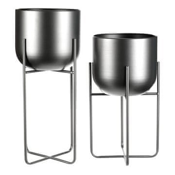 Autronic Stajati Stand - metal, round, silver-gray, price for a set of 2 pieces (FA5005)