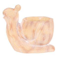 Autronic Pakiranje cvijeća Snail - flower container, magnesium, wood imitation (SM504)