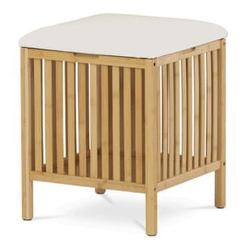 Autronic Tabure Stool with storage space, bamboo, natural, DR-B066 NAT