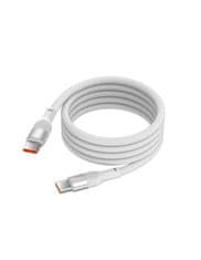 Ksix kabel USB-C na USB-C, 60W, magnetski, pleteni, 1 m, bijeli