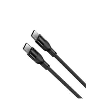 Ksix kabel USB-C na USB-C, 60W, silikonski, aluminijska legura, 1 m, crni