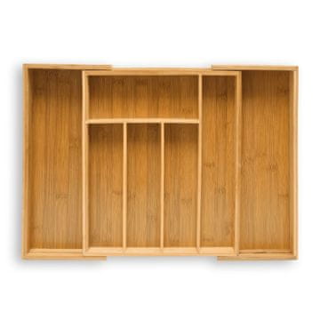 Northix Kutija za pribor za jelo bambus 48 cm rastezljiva organizator ladice